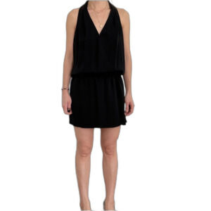 Joie | Black V Neck Mini Dress 100% Silk Lined Size XS Quiet Luxury Capsule